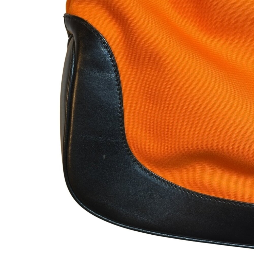 1999 Gucci Tom Ford Jackie Hobo – Bold Orange Nylon & Leather - Picture 4 of 13